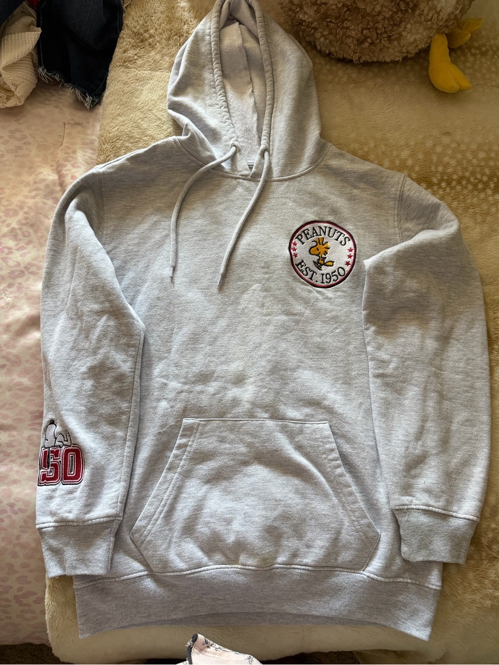 Grey snoopy hoodie embroidered logo - Picture 2 of 6